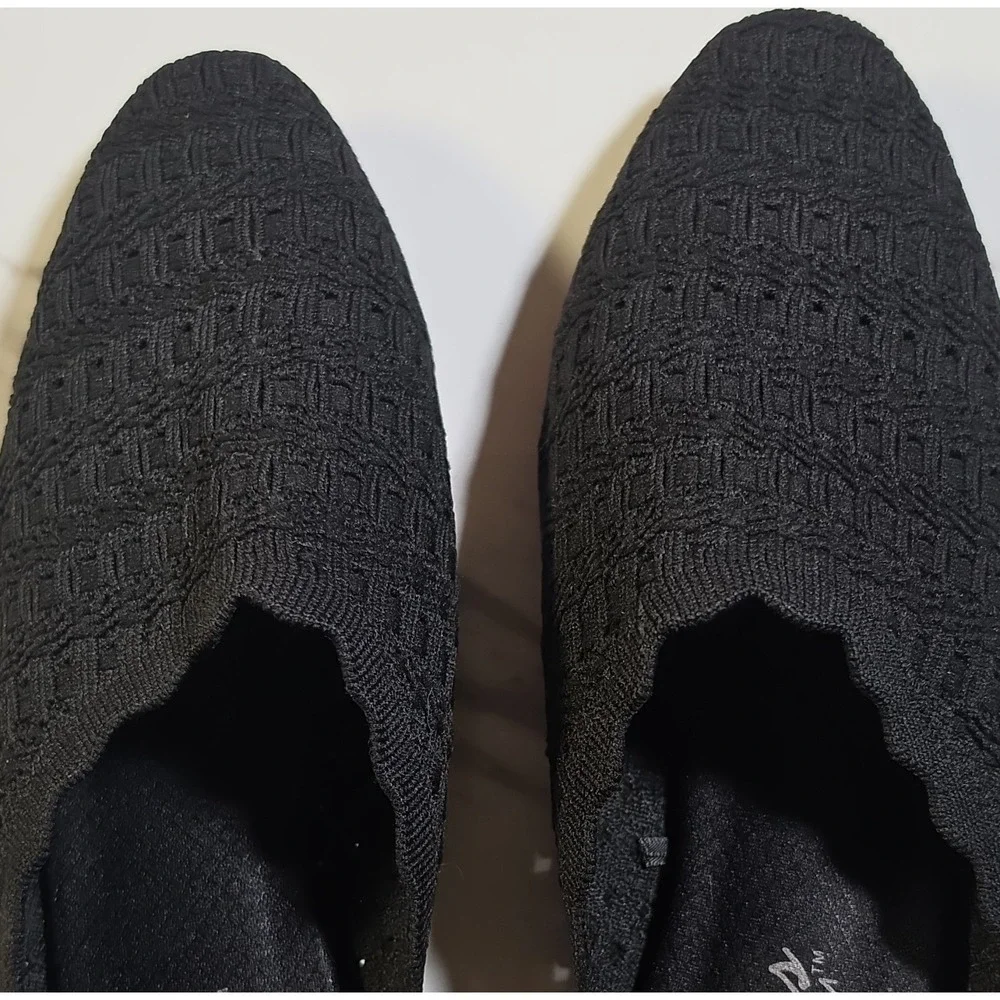 Skechers‎ Women's Black Knit Slip-On Memory Foam Comfort Shoes Size 7